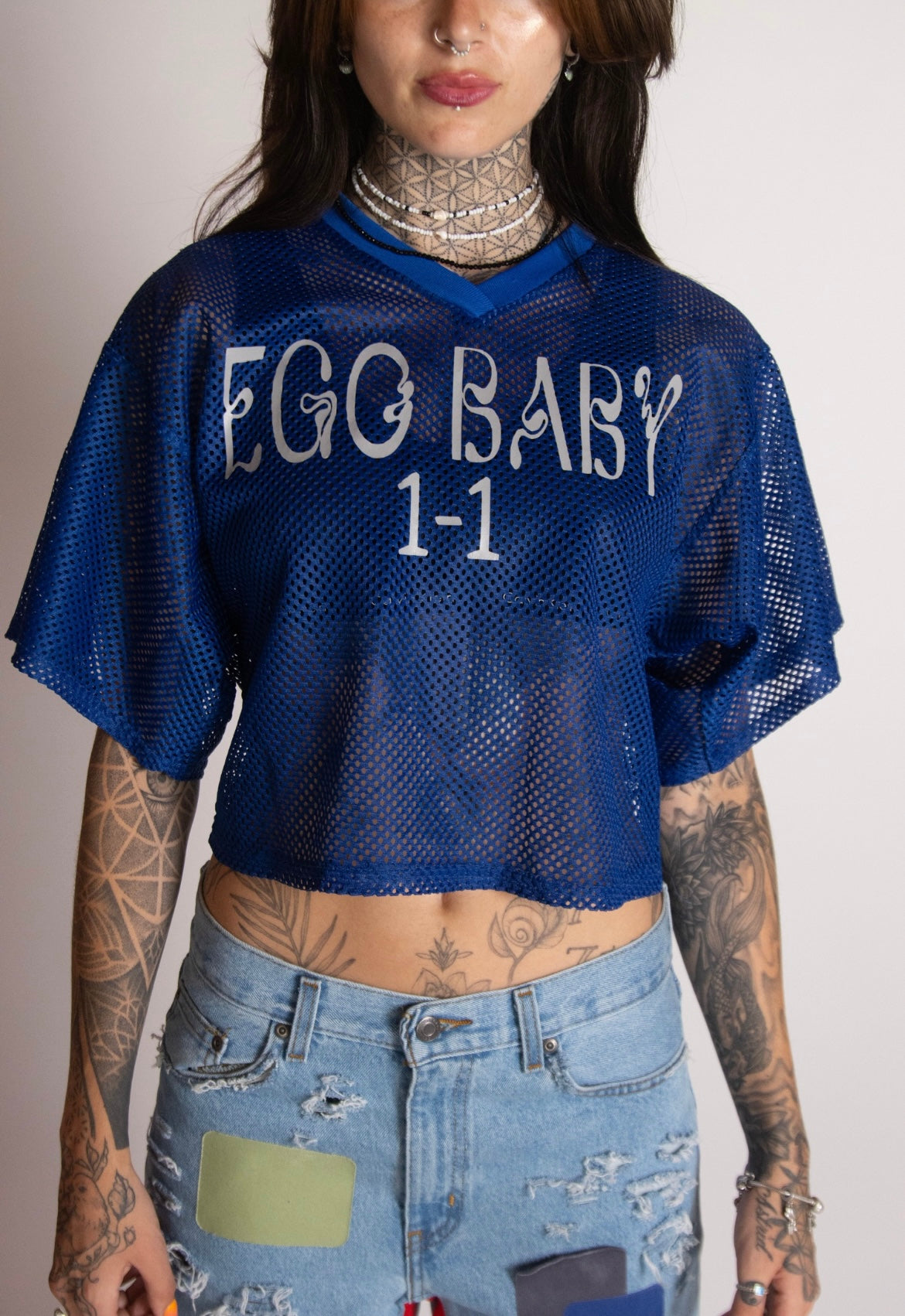 EGO BABY 1-1 crop blue jersey