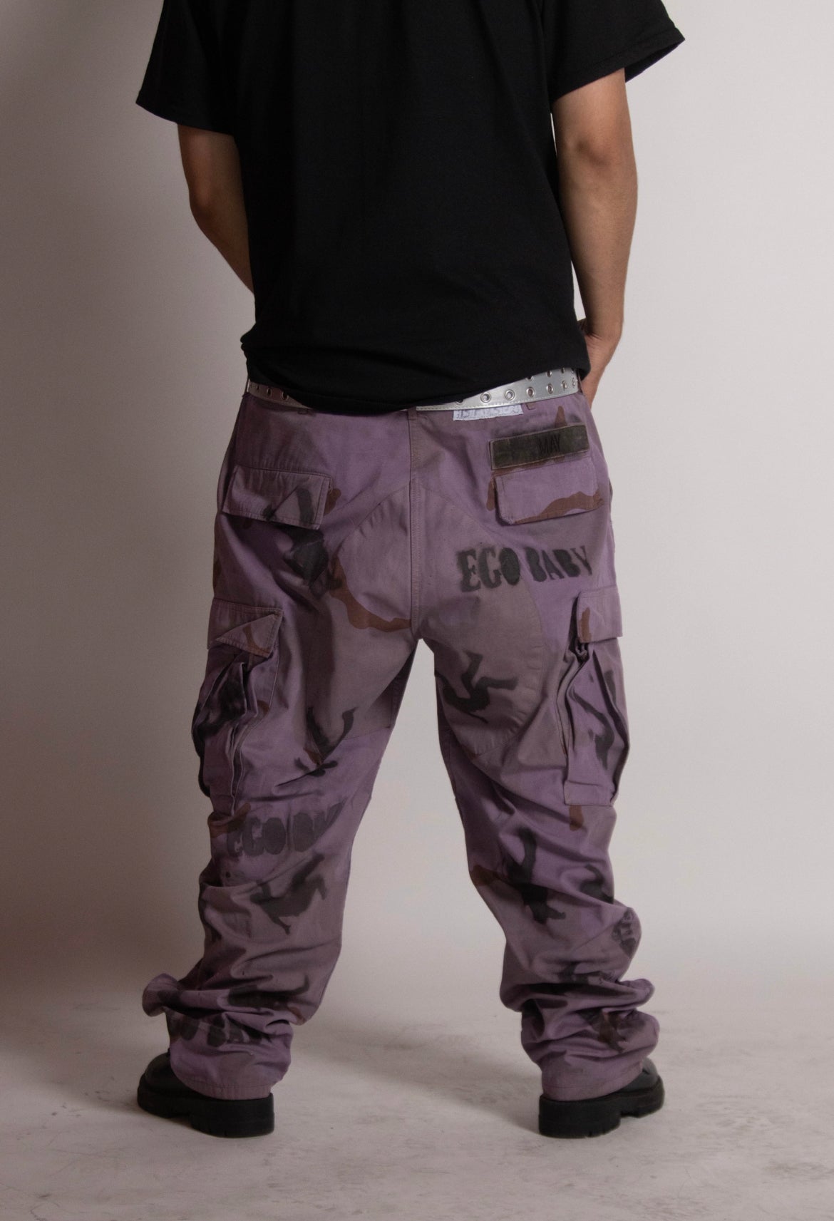 EGO BABY 1-1 purple camouflage cargo fall-guy pants