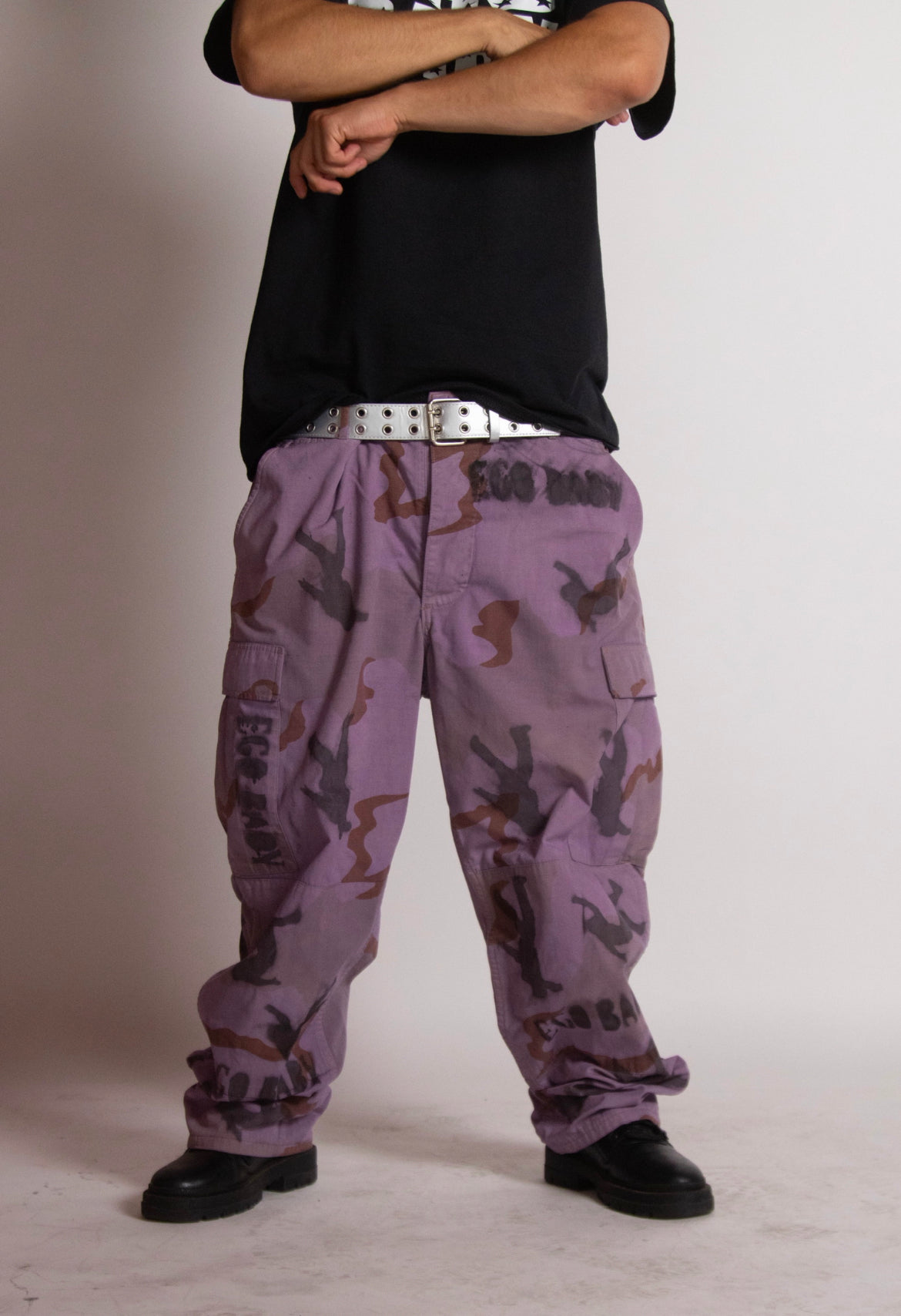 EGO BABY 1-1 purple camouflage cargo fall-guy pants